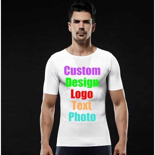 2020 Custom Logo Printed Customized Text DIY High-stretch mesh toning top T-shirt mens toning shirt fitness short sleeves