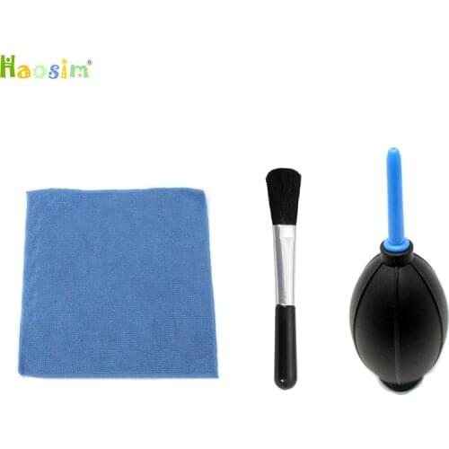3 in1 Camera Lens Clearing suit kit set cleaning bursh+ Clean-cloth Air Blower+Clean cloth