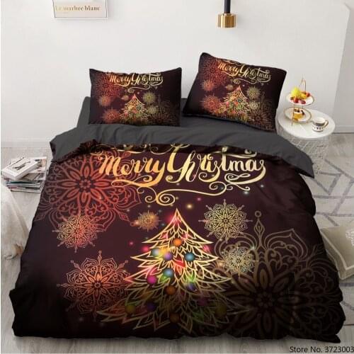 3D Christmas Design Printed Bed Linen Comforter Quilt Cover Bedding Set King Queen Double Twin Single Size for Home Textile Beds