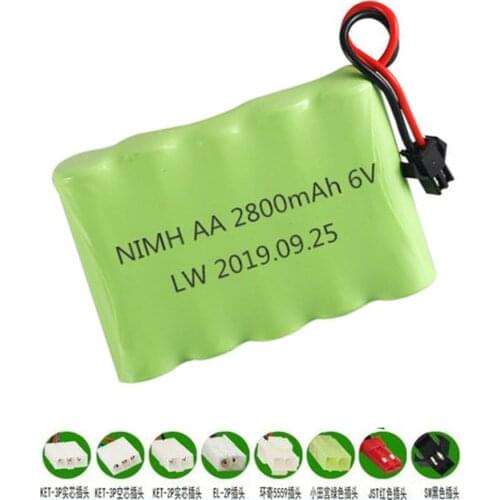 6v 2800mah NiMH Battery For RC toy Car Boat GUN TANK Truck Trains RC Robots Model Ni-MH AA 700mah 6v Rechargeable Battery Pack
