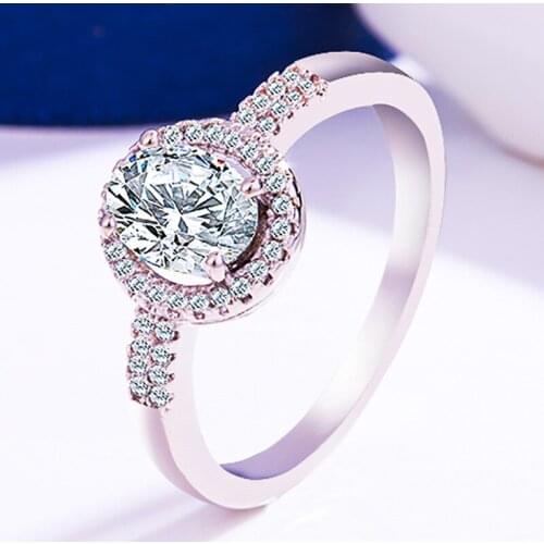 Hollow Out Oval Zircon Ring Elegant Simple Ladies Proposal Manufacturers Wholesale