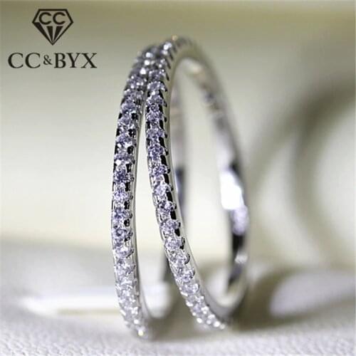 CC Rings For Women S925 Bridal Wedding Jewelry Engagement Party Ring White Gold-Color Silver Plated Drop Shipping Anel CC709