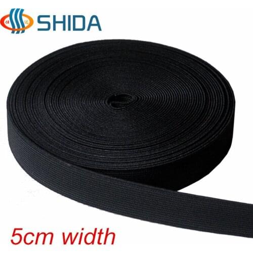 Black and White 5cm Width 10 Meters High Density Garment Sewing Accessories Hand Made Elastic Webbing Band Free Shipping