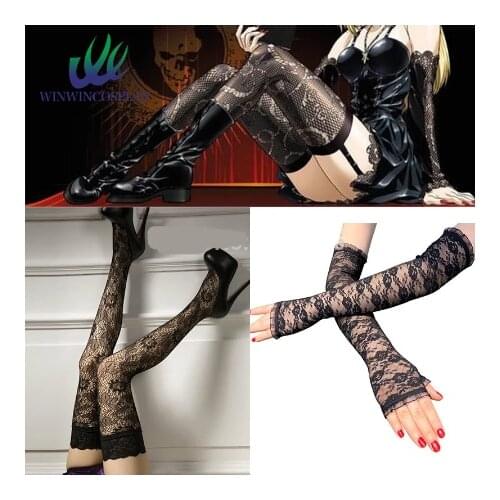 Harajuku Style Death Note Misa Amane Stockings Cosplay socks Death Note Misa Amane Cosplay gloves