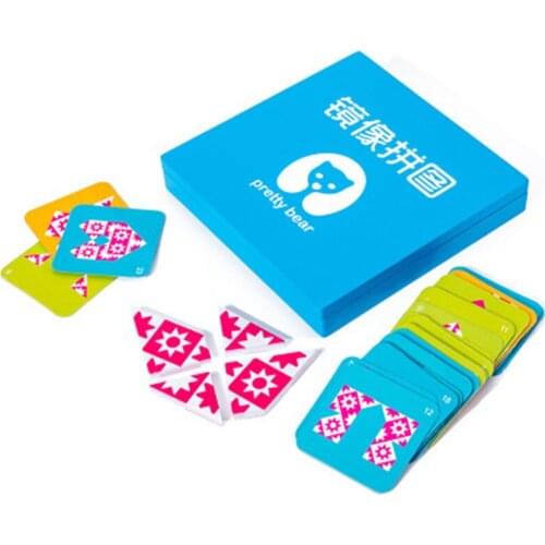 Montessori Wooden toy 3D Mirror puzzle Wooden Sensory Mathematic Educational Jigs Brain Training Early Intellectual Learning Toy