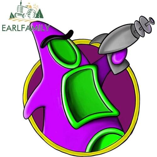 EARLFAMILY 13cm x 12.1cm for Purple Alien with Tentacle Car Sticker Waterproof Decal Vinyl Material Body for Car Anime Decor