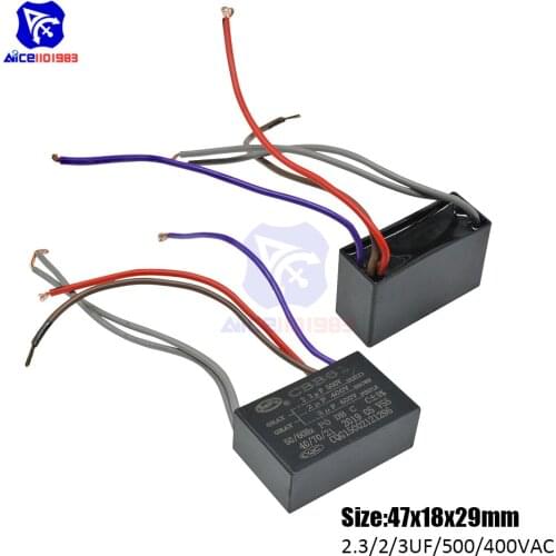 Diymore CBB61 AC 400 -500V 2.3μF/2μF/3μF±5% Capacitance 50/60Hz 5 Wires Running Capacitor for Air Conditioner Fan Motor