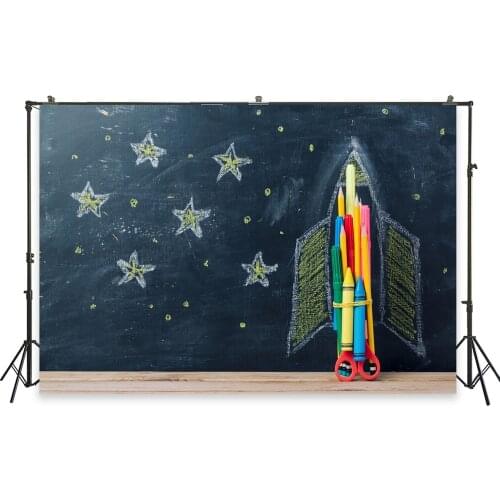 HUAYI Photo Background Newborns Baby Birthday Blackboard Pencil Photography Backdrops Custom Studio Photobooth Backdrop XT-6491