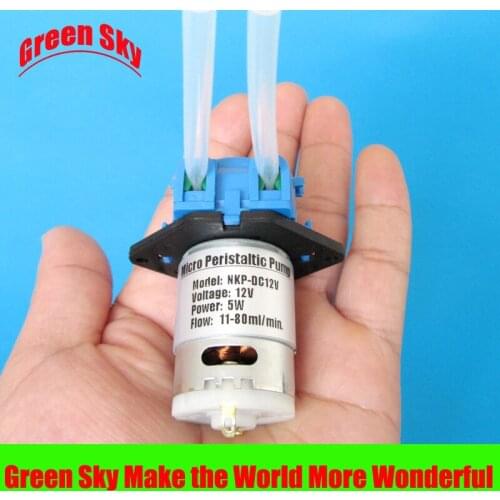 Hot sale 11~80ml/min dc 3v/6v/12v/24v dosing pump peristaltic head chemical water liquid