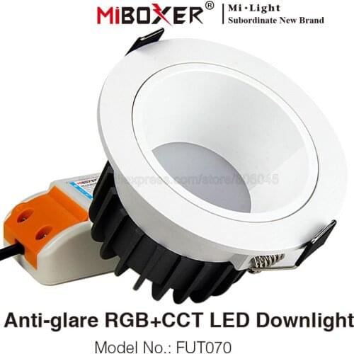 MiBoxer FUT070 6W Anti-glare RGB+CCT LED Downlight AC100~240V Color Changing Ceiling Light 2.4G RF Remote WiFi APP Voice Control