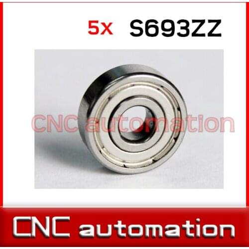 5pcs 693 S693ZZ S693-2Z 3*8*4mm Miniature stainless steel deep groove Radial shaft ball bearing