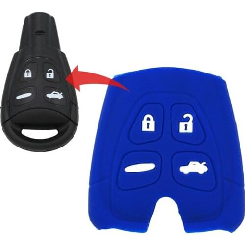 MICOCHE 4 Button Washable Soft Silicone Car Key Case Fob For SAAB 93 95 9-3 9-5 2003 2004 2005 2006 2007 WF