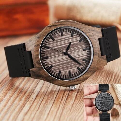 Mens Customized Engraved Wooden Watches Quartz Casual Wristwatches for Men Husband Boyfriend Dad Son Family Friends Gift