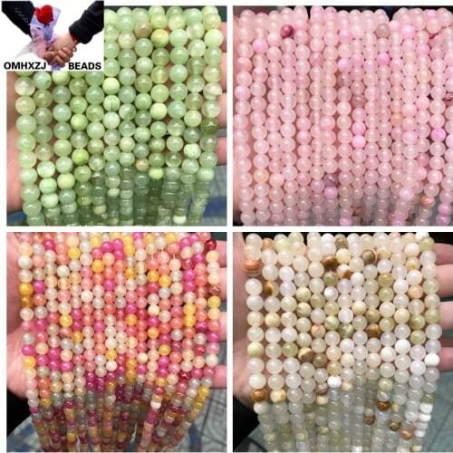OMH Wholesale JD171 4 6 8 10 12mm Natural Jewelry DIY Making Bracelet Necklace Natural AAA Jade Loose Spacer Round String Beads