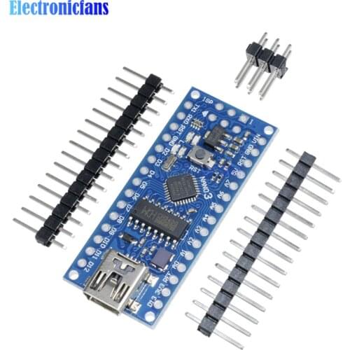5Pcs Nano V3 ATmega168 CH340 CH340G Mini USB UART Interface Compatibile Board Module 16Mhz 3.3V-5V Microcontroller Reset USB