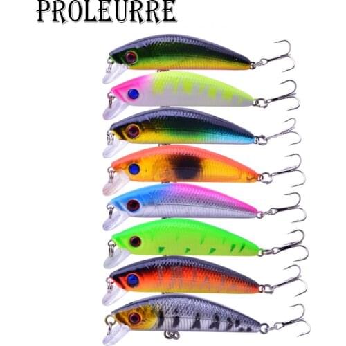 Proleurre 1pcs 70mm 8g Laser Minnow 3D eyes Fishing Lure Floating Wobblers Artificial Bait Hard Crankbaits fishing tackle