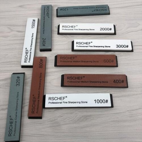 RSCHEF Upgrade10 pcs Big and Small 120-3000# 10pcs whetstone Petroleum Stone Knife sharpener sharpening stone white corundum