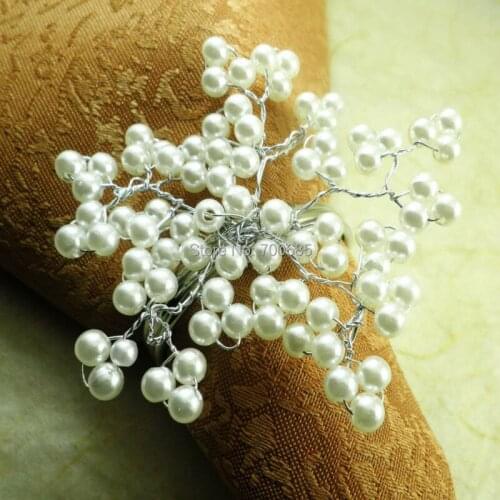 White pearl flower napkin ring, shoot napkin holder