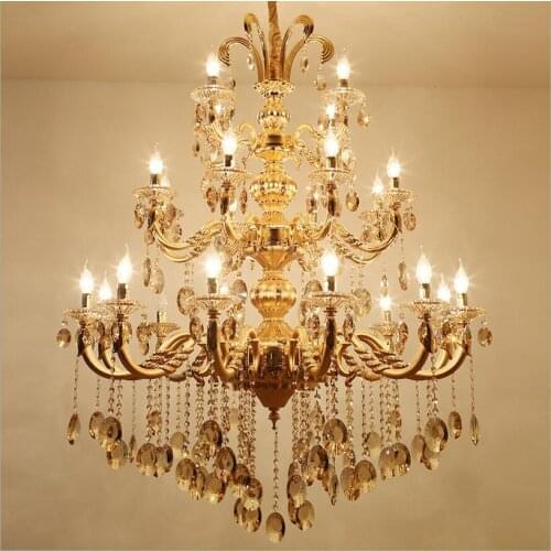 Modern Luxurious European D110cm Chandelier Modern Golden Crystal Chandelier Lamp / Light / Lighting Fixture AC 100% Guaranteed