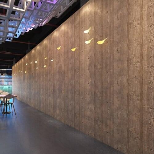 Modern Chinese retro wood imitation wood wood wallpaper living room clothing store hotel decoration PVC engineering wallpaper