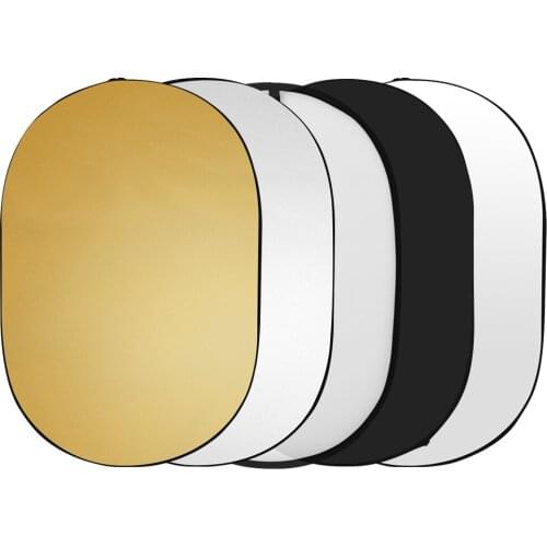 60x90cm/24"x35" 5-in-1 Light Reflector Collapsible Multi-Disc for Photo Studio Outdoor Photography Handhold Portable Photo Disc