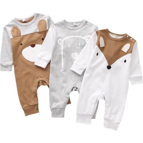 2020 TALLOLY autumn baby romper baby clothes cotton cute fox long-sleeved pure one-piece climbing clothes