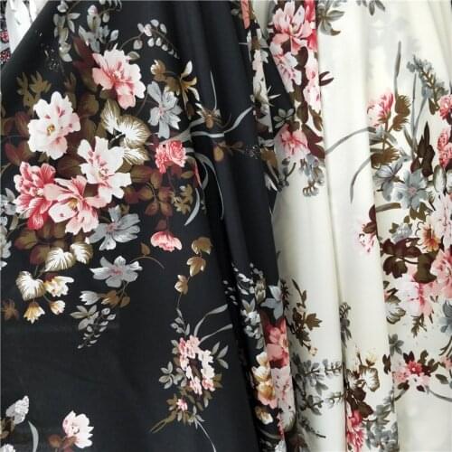 New Fashion Floral Dress Fabric Not See Through Slightly Strechy Trousers Skirt Cosplay Fabric