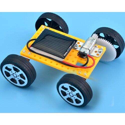 Creative Kids Early Education DIY Solar Energy Car Science Experiment Puzzle Building Blocks Assembled Toy Physics Teaching Tool