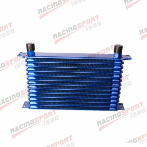 Universal 13 Row -10AN AN10 Engine Transmission Oil Cooler Trust Style Blue