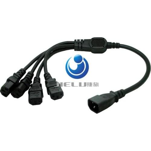 High Quality IEC 320 C14 Male Plug to 4XC13 Female Y Type Splitter Power Cord , C14 to 4 x C13, 250V/10A