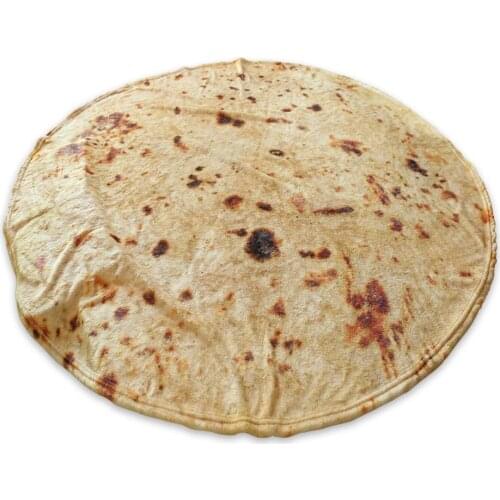 Burrito Funny Blanket Round 1.5x1.5m Fashion Design Soft Fluffy Flannel Rug as Bed Cover Foot Pad in Bedroom Special Gift