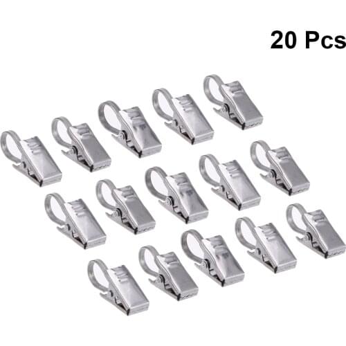 20PCS Curtain Clips Practical Rustproof Convenient Curtain Hook Bathroom Accessories Curtain Clamps for Bedroom Living Room Home