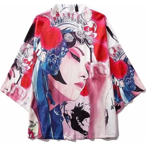 Women Harajuku Cardigan Japanese Kimono Asia Summer Digital Printed Shirt Tops Casual Woman Kimonos Kawaii Yukata Kimono Cosplay