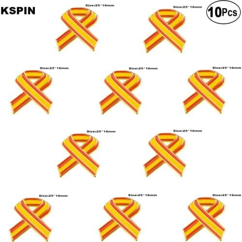 Spain Bow Badge Lapel Pin Flag badge Brooch Pins Badges 10Pcs a Lot