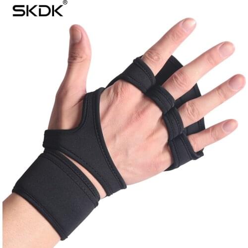1pair Weight Lifting Fitness Gloves With Wrist Wrap Silicone Gel Full Palm Protection Gym Workout Gloves Power lifting Equipment