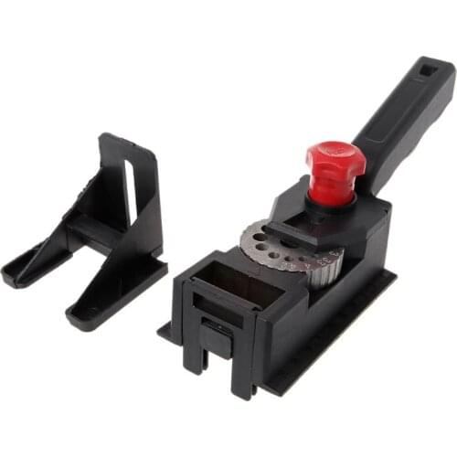 1 Pc Punch Locator 10 Holes Woodworking Punching Positioning Fixture Device 3mm-12mm Bit Limit Ring With Scale Ruler