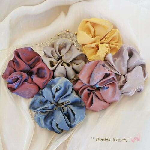 1PC Women Satin Silk Solid Hair Scrunchies Elastic Hair Bands For Girls Ponytail Holder Hair Rope Headwear Hair Accessories 178