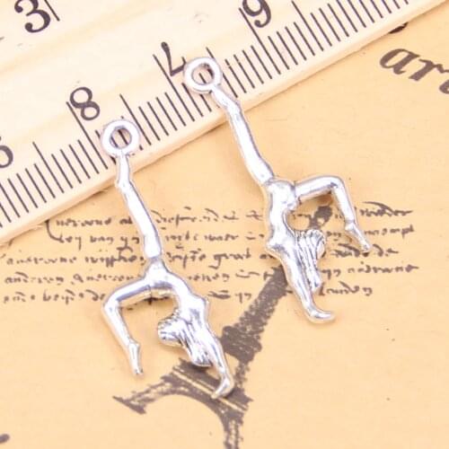 20pcs Charms gymnastics gymnast sporter 30x11mm Antique Pendants,Vintage Tibetan Silver Jewelry,DIY for bracelet necklace