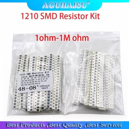 1210 SMD Resistor Kit Assorted Kit 1ohm-1M ohm 5% 33valuesX 20PCS=660PCS DIY Kit