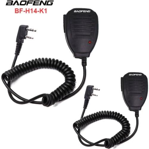 2pcs Baofeng Speaker Mic BF-H14-K1 Handheld Microphone for BAOFENG UV-5R BF-888S GT-3 UV-82 Wouxun Walkie Talkie