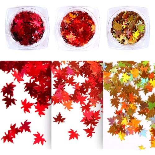 3 Boxes Holographic Glitter Maple Leaves Resin Filling Sequins Jewelry Making Epoxy DIY Accessories Resin Mold Nail Art Glitter