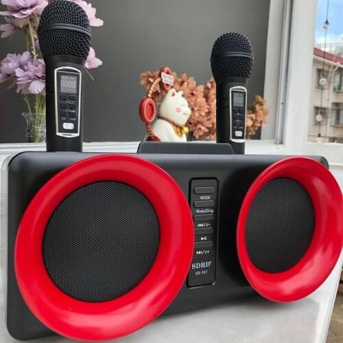 30W SDRD307 wireless home theater karaoke dual microphone high capacity super subwoofer subwoofer bluetooth speaker support TF