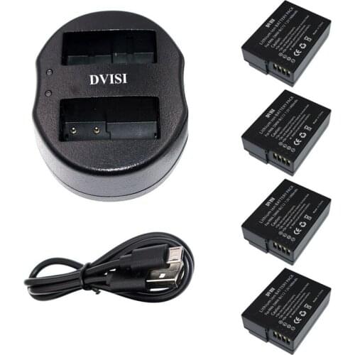 4pcs 1.4Ah DMW-BLC12 DMW BLC12 Camera Batteries and USB Dual Charger for Panasonic DMC GH2 G5 G6 V-LUX4 DMC-GH2 FZ1000 FZ200