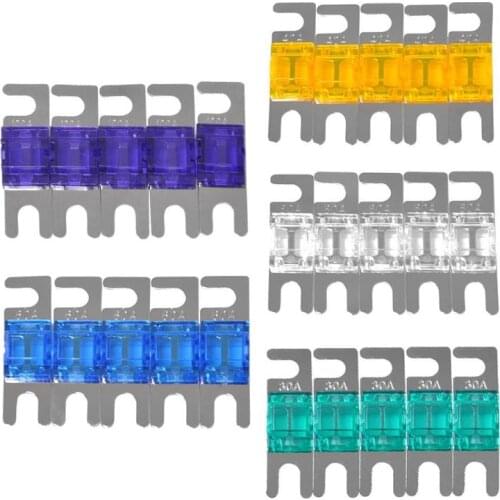 5Pcs/Set 30/40/60/80/100A Nickel Plated Car Stereo Audio 32V AFS Mini Fuses Auto Stud Fuses Circuits Protection Fuse