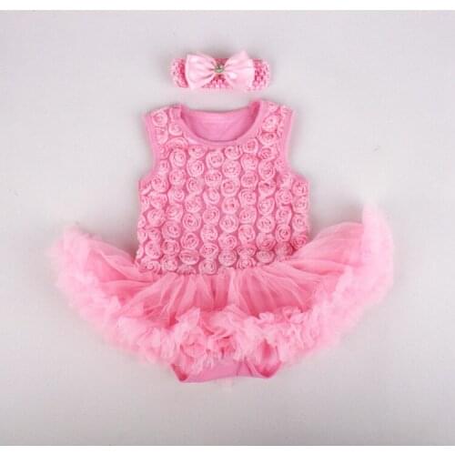50-57cm DOLLMAI reborn silicone baby girl dolls clothes pink cute one-pieces dress with bow headdress dolls accessories