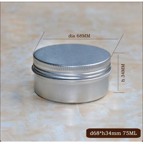 50pcs/lot 75g Aluminum Cosmetic Jar Inner Lid Screw Thread Cream Pot 75ml Eyes Lip Balm Mask Tin Ointment Hand Cream Box