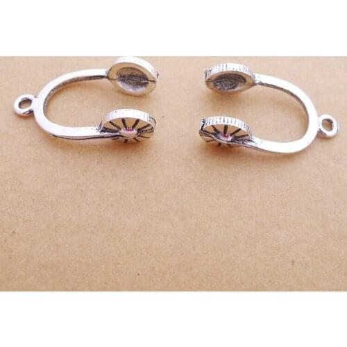 6 pieces/lot 28*15mm Antique silver color metal Headset charm Necklace pendant Bracelet Key chain DIY jewelry making