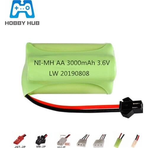 3.6v 3000mAh NiMH Battery For Rc toy Car Gun Trains Robot Model Ni-MH AA 2400mah 3.6v Rechargeable Battery 1Pcs For RC Boats