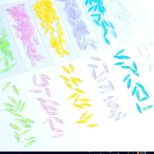 Swarovsky Acrylic Rhinestones OVal Eye Shape Crystal AB Flat Back Nail Rhinestone 3D Non HotFix Nail Art Decoration DIY Tool