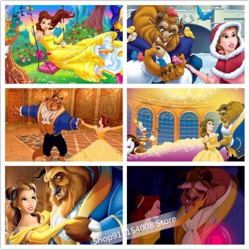 Disney DIY Diamond Painting Beauty Beast Full Square/Round Drill 5D Diamond Embroidery Diamond Picture of Rhinestones Home Decor